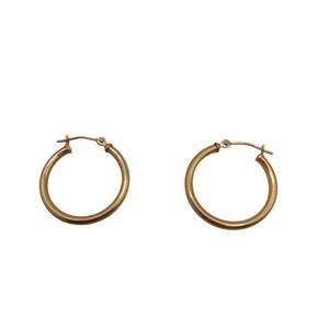 10k Yellow Gold Hoop Earrings 2cm Stamped RL 10K